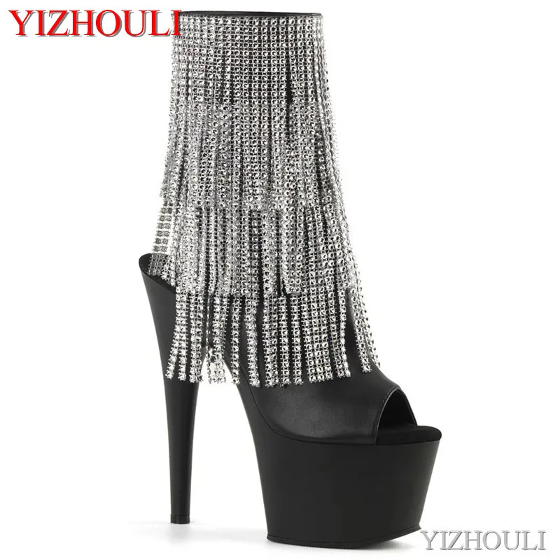 

15 cm banquet stage boots, paired with sequined platform 6 inch stilettos, sequined uppers nightclub pole dancing performance bo