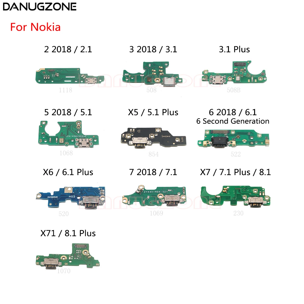 USB Charging Dock Jack Socket Port Connector Charge Board Flex Cable For Nokia X5 X6 X7 3.1 5.1 6.1 7.1 8.1 Plus / 2 3 6 7 2018