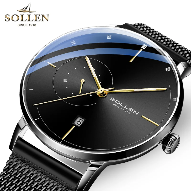 Luxury Brand Switzerland SOLLEN Japan MIYOTA Automatic Mechanical Men\'s Watches Sapphire Waterproof Luminous Hands Clocks SL305