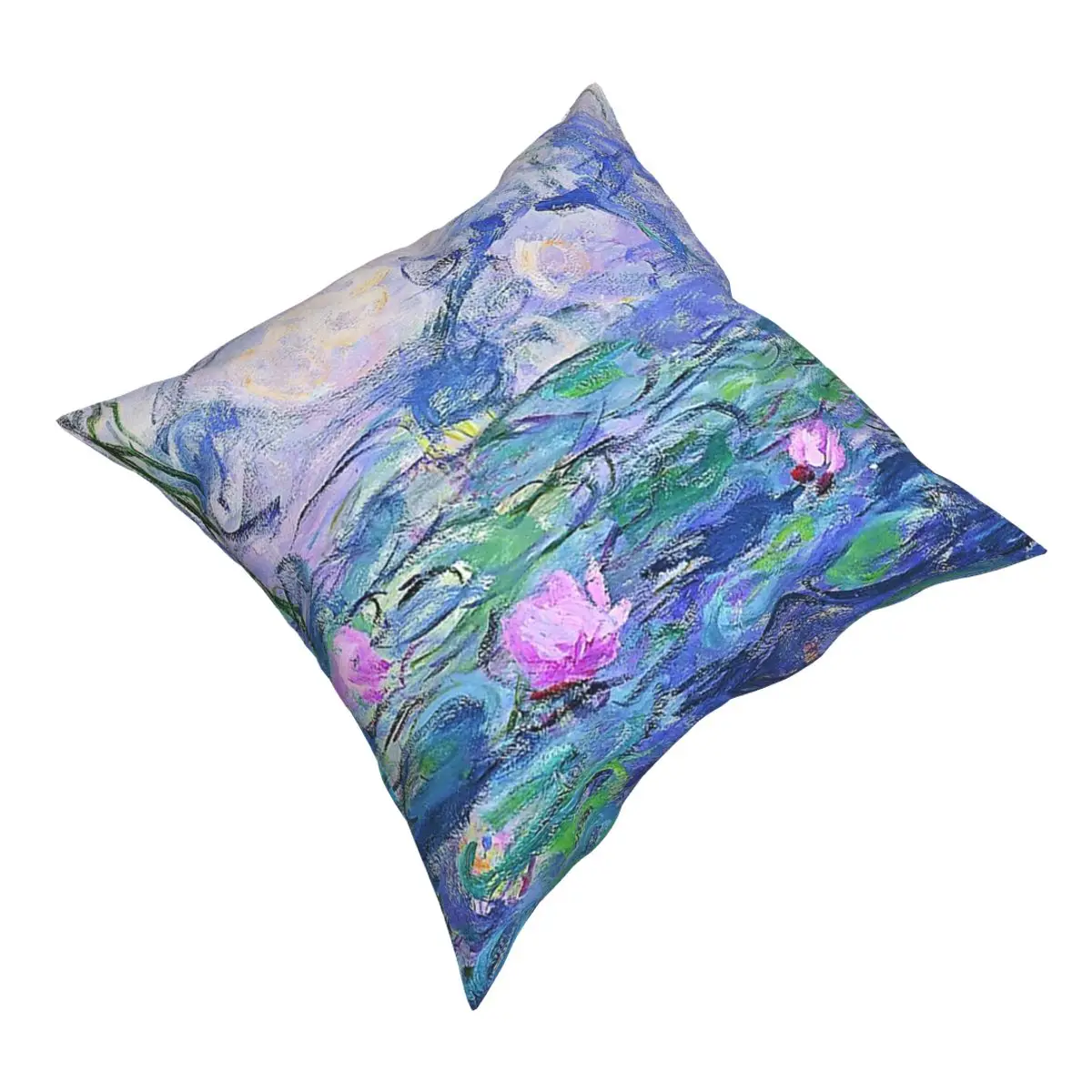 Claude Monet Water Lilies Pillowcase Home Decor Art French Purple Painting Cushions Throw Pillow for Home Double-sided Printing