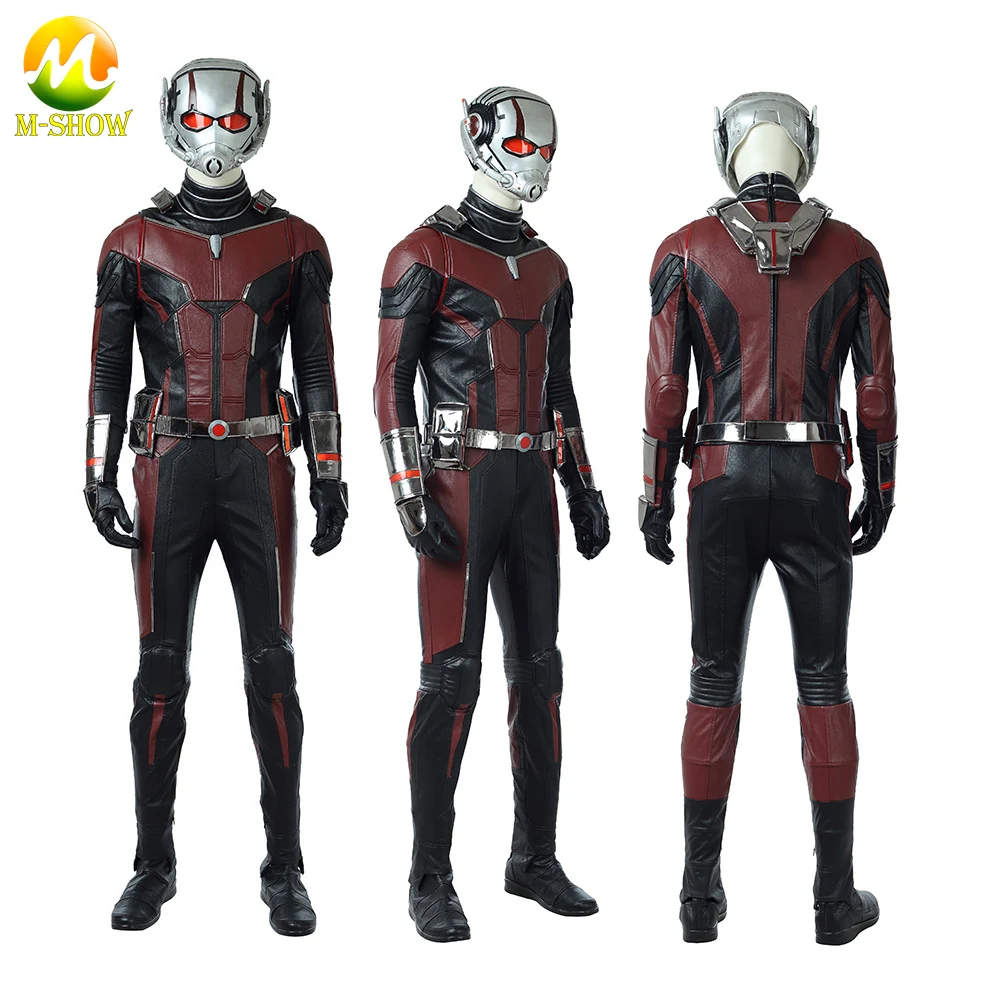 

Superhero Ant Scott Lang Cosplay Costume Bodysuit Vest with Boots Luxious Man Outfit For Halloween Carnival Party Custom Made