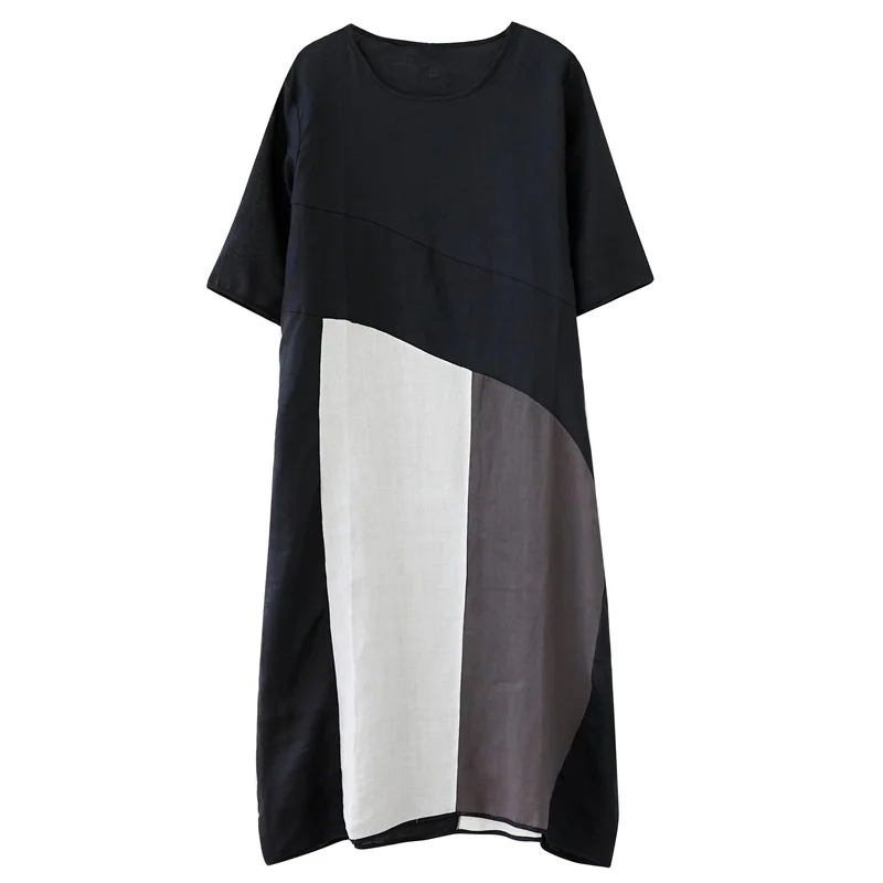short sleeve cotton linen vintage  new in dresses for women casual loose long woman summer dress elegant clothes 2026