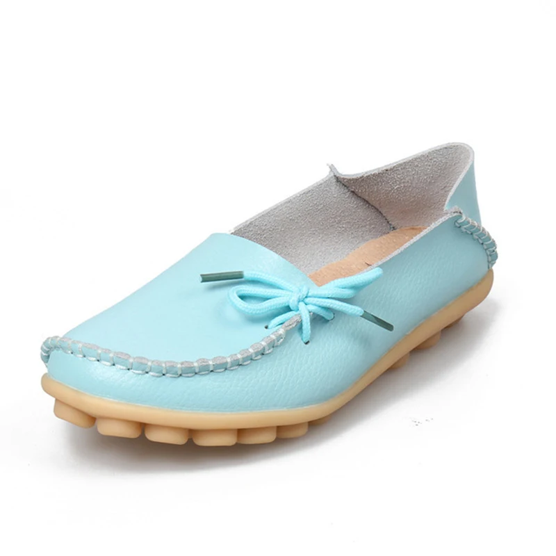 Flats Women Genuine Leathe Shoes Moccasins Mother Loafers Soft Slip On Leisure Flats Casual Female Driving Ballet Footwear