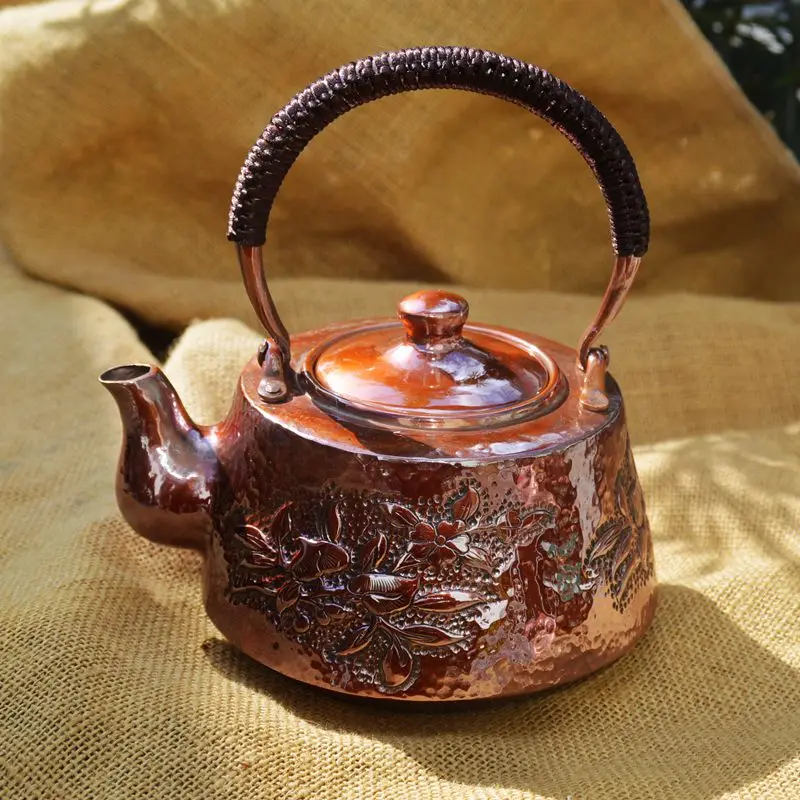 Pure Copper One Full Piece Teapot Water Kettle Retro Thick Top Grade Gift Handmade