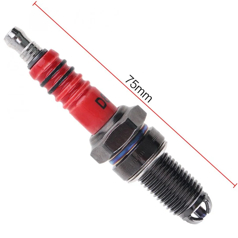 10PCS Motorcycle Spark Plugs D8TJC Multi-angle Ignition Red Head for CG 125cc 150cc 200cc 250cc Platinum Nozzles Spark Plugs