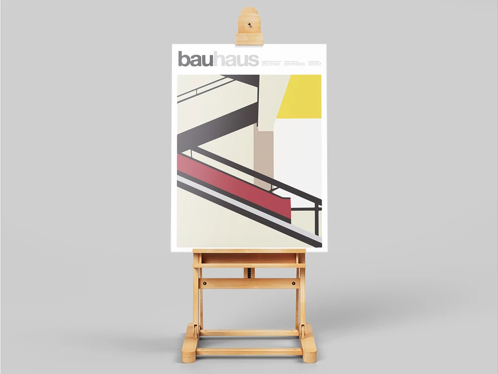 Bauhaus Staircase poster, Weimar 1923, Bauhaus Exhibition print, Herbert Bayer poster, Bauhaus Print, Waln, Warhol art print of