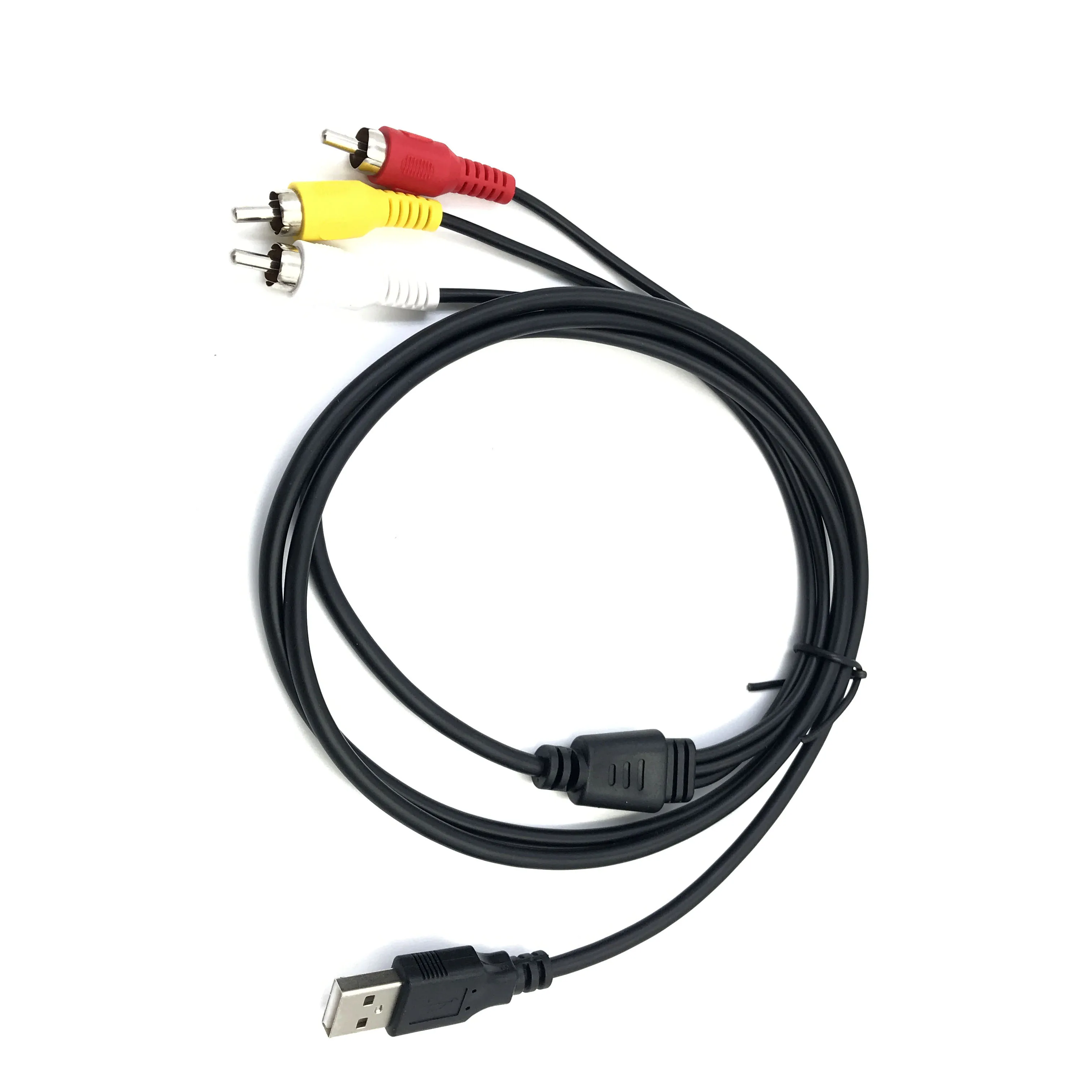 USB to 3RCA Cable 1.5m USB Male to 3 RCA Male Jack Splitter Audio Video AV Composite Adapter Cable for TV/Mac/PC