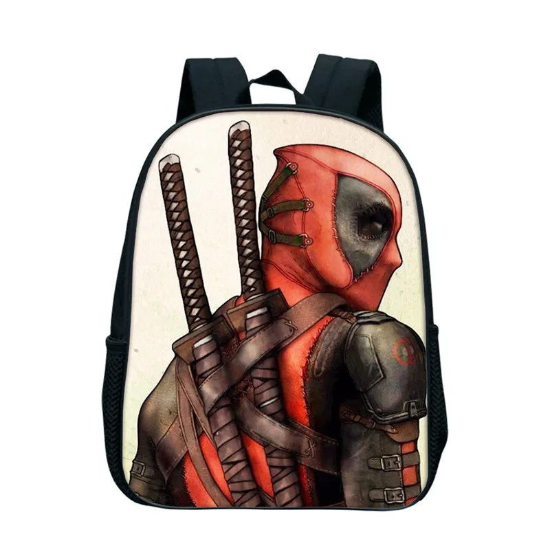 12 Inch Anime Superhero Deadpool Backpack Kindergarten Infantile School Bags For Boys Toddler Backpacks Children Mochila Escolar