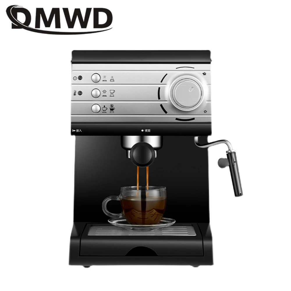 DMWD 1.5L Italian Espresso Coffee Maker Electric Coffee Machine Cappuccino Milk Frothers Foamer High Pressure Steam 20BAR 220V