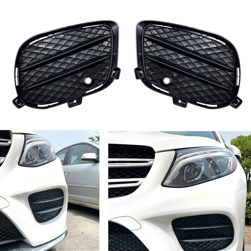 

For Mercedes-Benz GLE GLS GLE Class W166 X166 C292 Coupe AMG Front Bumper Fog Light Lamp Cover Side Air Intake Vent Grille Frame