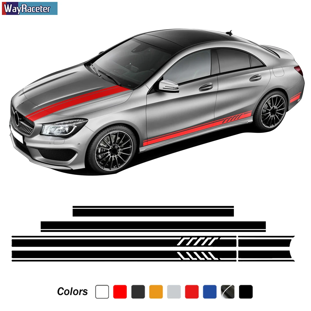 Edition AMG Side Stripes Skirt Sticker Car Hood Roof Trunk Decal For Mercedes Benz CLA Class W117 C117 X117 C118 X118 CLA45 35