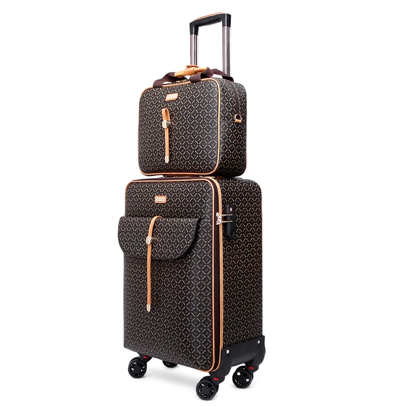 Retro Suitcase Luxury Brand Trave Bag Luggage with Handbag Travel Suitcase with Wheels 16\