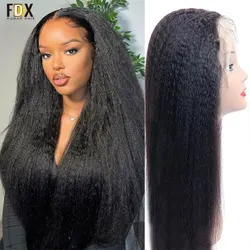 Kinky Straight Wig 13x6 HD Lace Frontal Wigs For Women Brazilian 13x4 Lace Front Human Hair Wigs Yaki Straight Wig PrePlucked