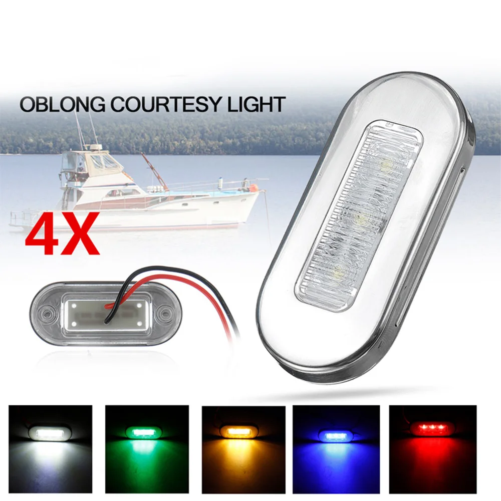 4PCS 12V Marine Boat Transom LED Stern Light Marine Courtesy Indicator Turn Signal Lighting Tail Lamp Yacht Accessory Taillights