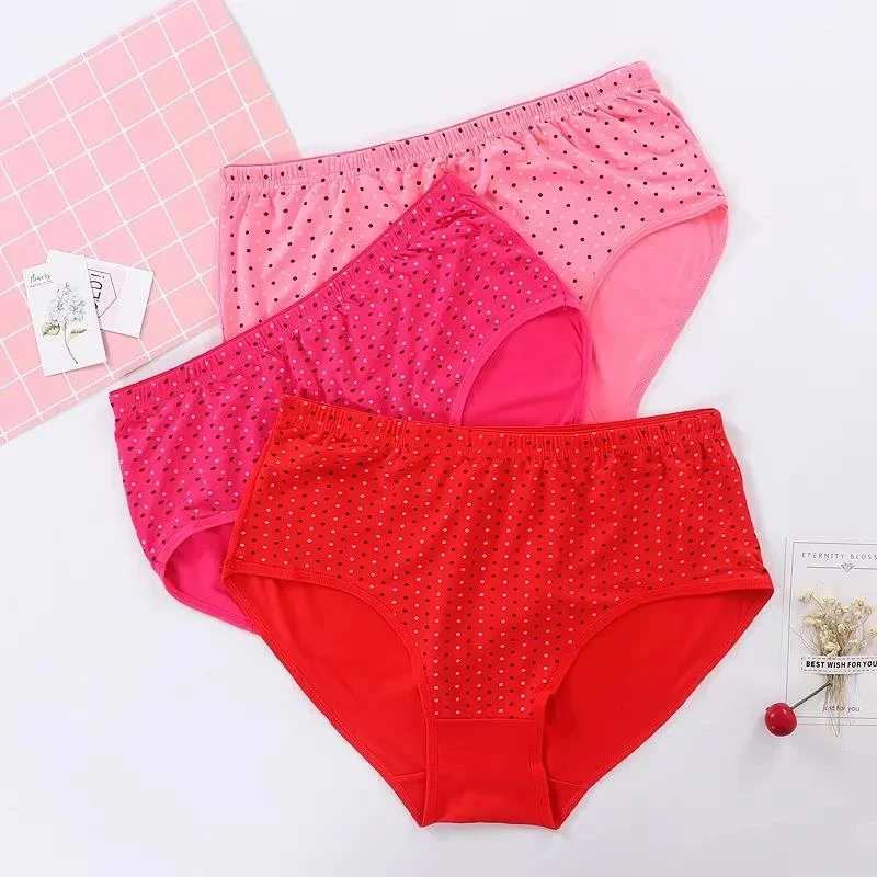 Sexy Lingeries Women Briefs Modal Soft Plus Size 6XL Dot Circle Leopard Printing Underwears Intimates Lady Panties