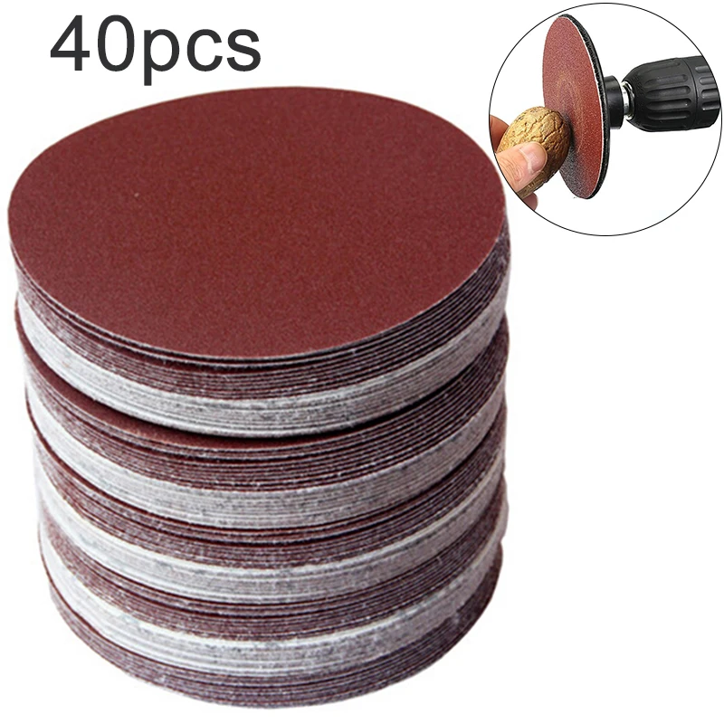 40Pcs 3inch Round Sandpaper 320/400/600/800/1000/1200/1500/2000Grit Sanding Paper Sander Polishing Pad