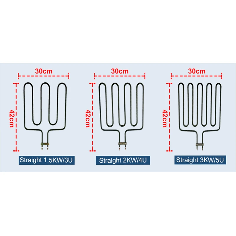 3U Electric Heating Element for Sauna Stove Green 304 Stainless Steel Straight Heater Tube Pipe 220V 1.5KW/2KW/3KW