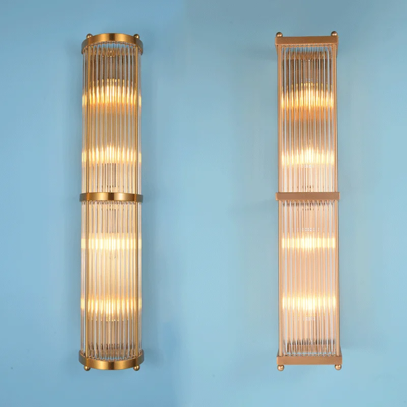 Long Strip Postmodern Living Room Atmosphere Wall Lamp Glass Rod Hotel Background Wall Lights Decoration Bedroom Bedside Lamps