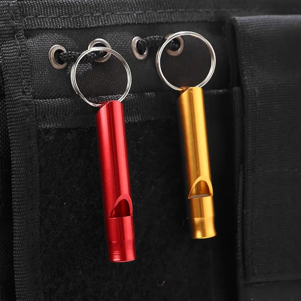 Outdoor Multifunction Alloy Whistle Pendant With Keychain Keyring For Outdoor Survival Emergency Mini Size whistles Team Gift