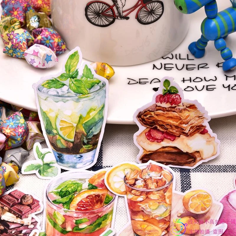 Delicious dessert cake Sticker Self-made Scrapbooking Decorative Drink Stickers /waterproof paper stationary 21pcs