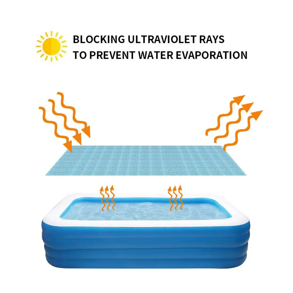 Square/ Round Solar Tarpaulin Swimming Pool Sunblock UV Protection Cover Bubble Insulation Film Dust-proof Anti-UV Cover Coque