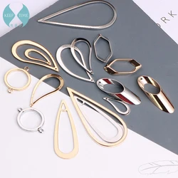 Diy minimalist geometric copper earring stud earrings accessories double hole circle link drop earrings jewelry materials