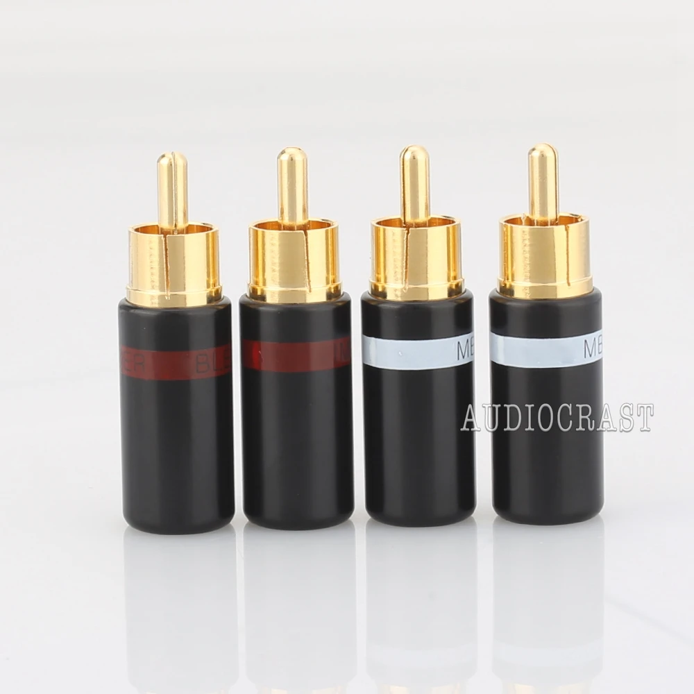 Hifi 4pcs gold plated Rca plug audio AMP interconnect rca plug Socket connector