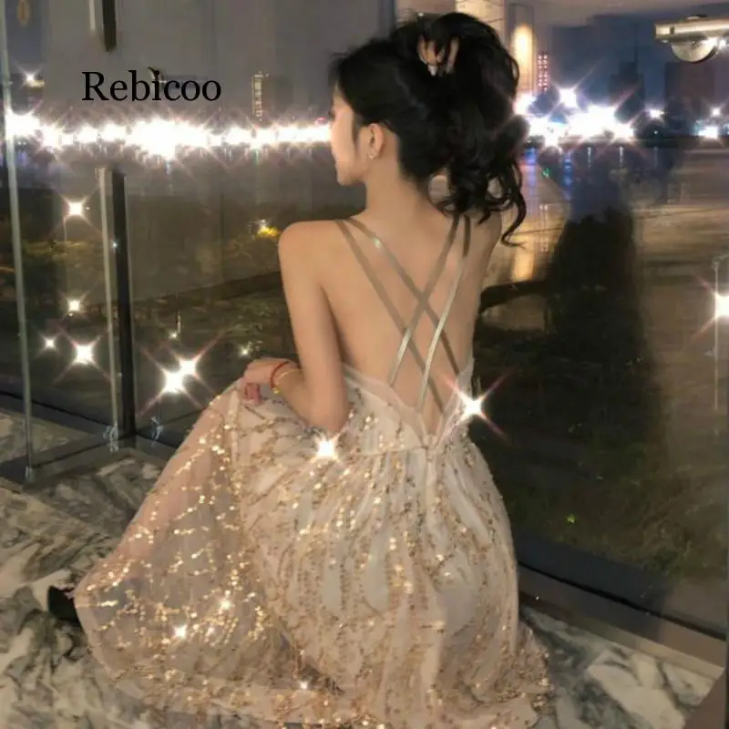 

New V Neck Sexy Lace Sash Sequin Summer Dress Women Backless Mesh Party Dress Female Streetwear Long Dress Evening Vestidos 3XL