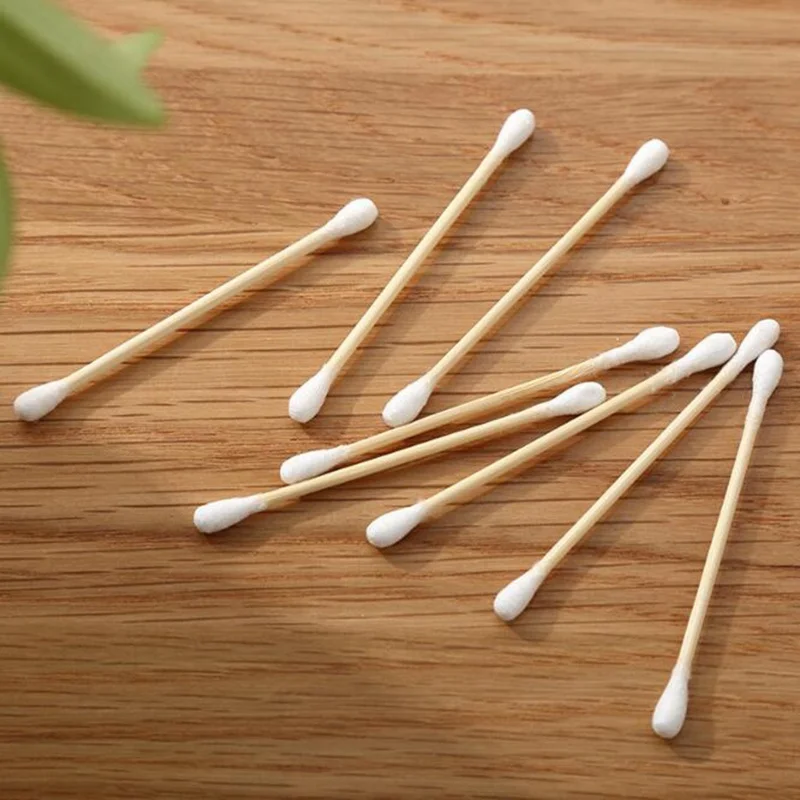 Double Head Wood Cotton Swab Women Makeup Cotton Buds Tip Wood Sticks Nose Ear Cleaning Baby Health Care Tools palos de madera