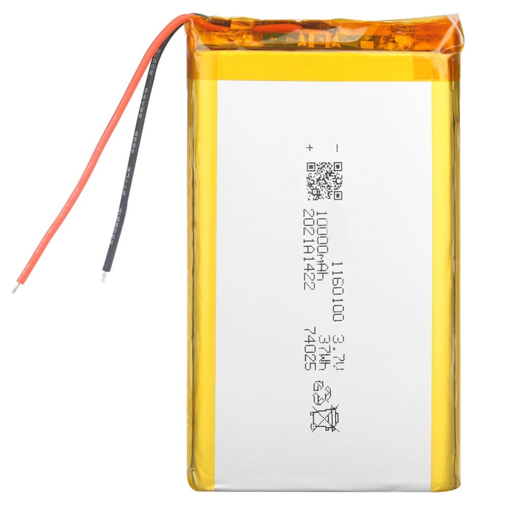 3.7V  1160100 lithium polymer battery 10000mAh mobile power rechargeable battery