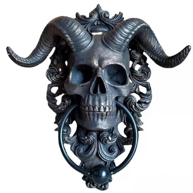 Devil skull door god silicone mold is suitable for home decoration diy resin concrete model making ice chocolate cake tool