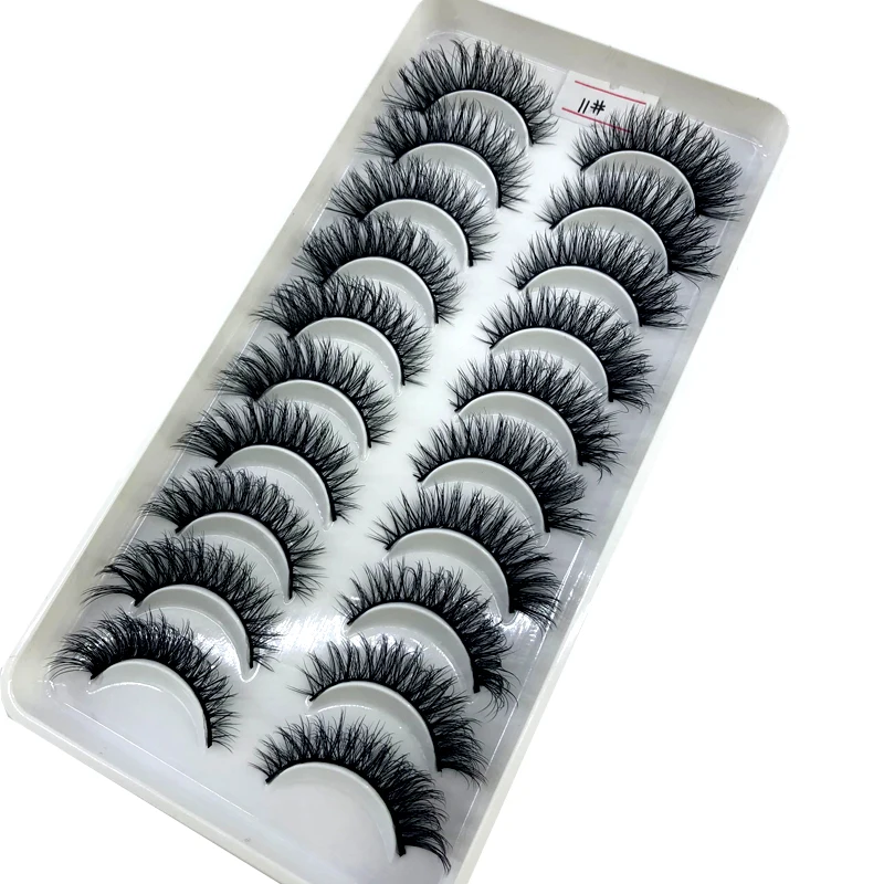 2023 NEW 10 Pairs Natural False Eyelashes Fake Lashes Long Makeup 3d Mink Lashes Extension Eyelash Mink Eyelashes for Beauty