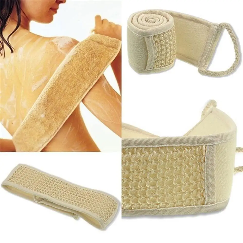 Loofah Long Back Towel Rubbing Bath Brush Double Sided Rubbing Skin Supplies Body Body Back Care Scrubber Bathroom Exfoliat Q6H5