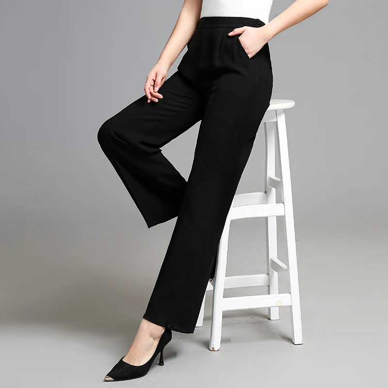 2022 New Middle-aged elderly pants Women's summer Thin section trousers Female fashion High waist Chiffon Casual pants