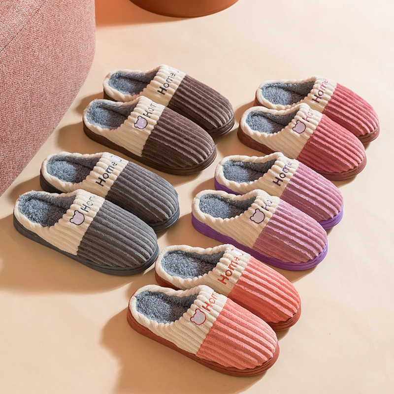 Fashion Women Slippers Autumn Japanese Soft Fur Home Winter Warm Non-slip Home Slides Bedroom Couples Short Plush Shoes for Man