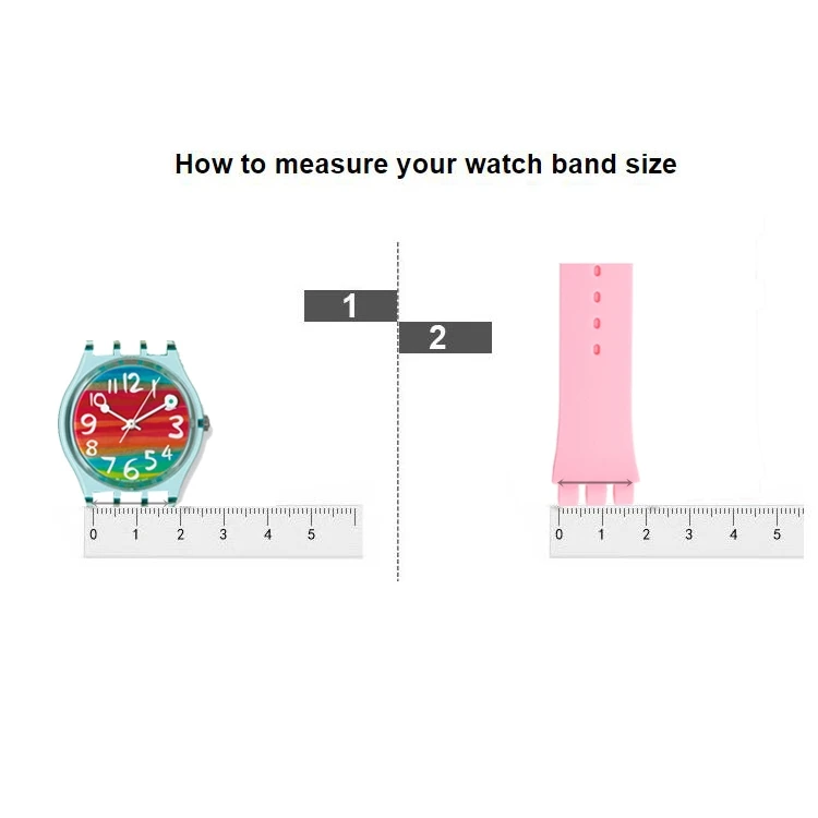 Candy Color Silicone Strap for Swatch 12mm 16mm 17mm 19mm 20mm Transparent Fashion Replacement Bracelet Band Watch Accessories