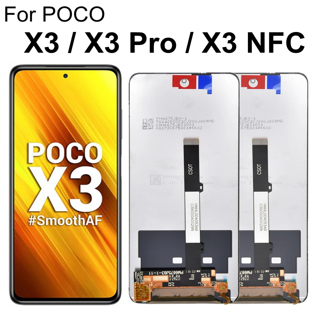 For Xiaomi POCO X3 / Pro / NFC M2007J20CG LCD Display Touch Screen Digitizer Assembly For Xiaomi PocoX3 M2007J20CG Lcd Display