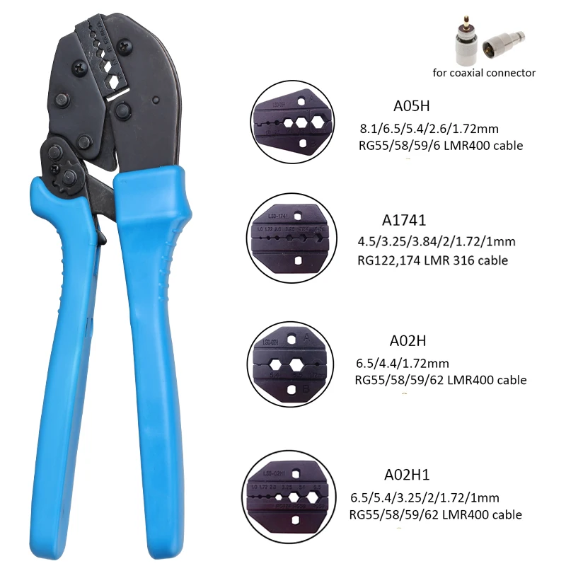 RG62 RG58 RG6 RG59 coaxial cable crimping tool crimp BNC SMA connectors high quality AP crimper