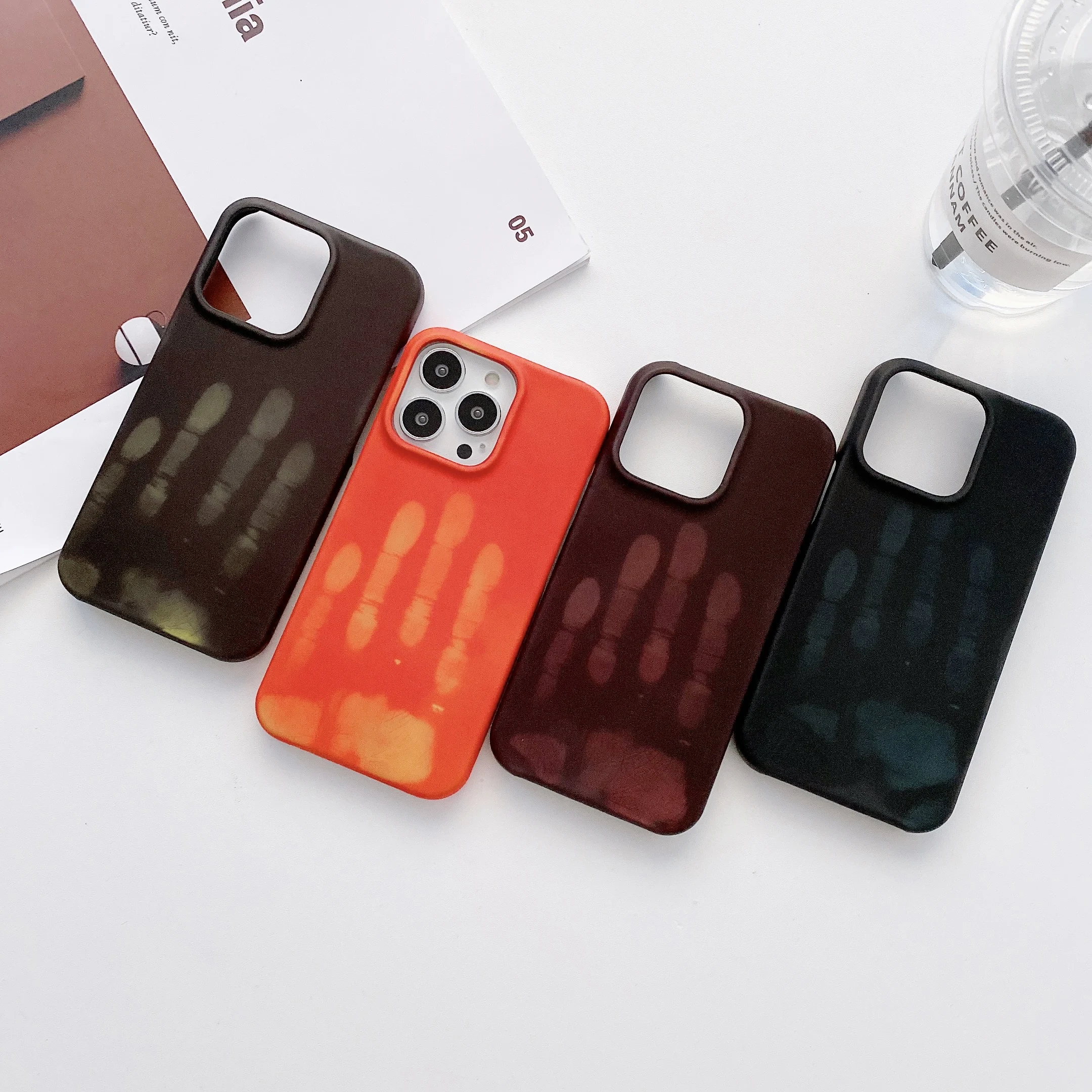 Custodia posteriore con cambio colore per iPhone 13 Pro Max 12 13 Mini 11 6 6s 7 8 Plus 10 X XR XS Max custodia per telefono con sensore termico