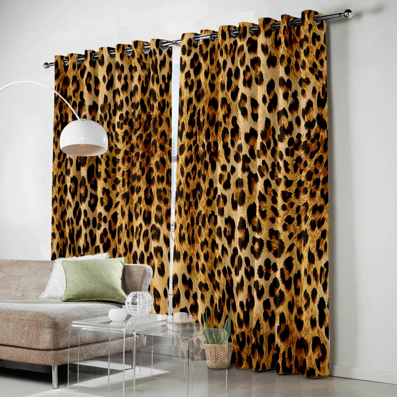 Wild Animald Leopard Window Curtains Living Room Outdoor Fabric Drapes Curtain Home Decor