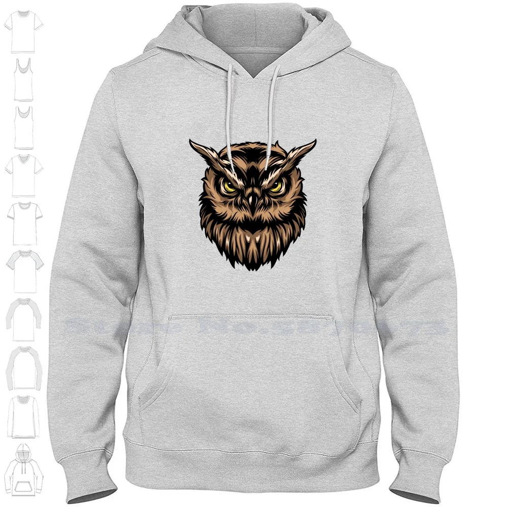 Owl Streetwear Sport Hoodie Sweatshirt Owl Nature Animals Bird Animal Birds Barn Owl Cute Moon Night Owl Wildlife Bear Black