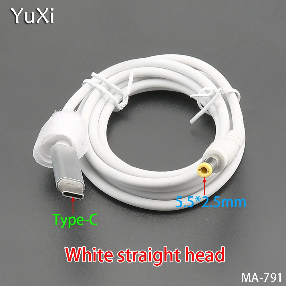 YuXi USB Type-C Male To DC 5.5*2.5mm PD Power Cord Charging Cable  Connector Converter Cable Cord Laptop Adapter Black/White