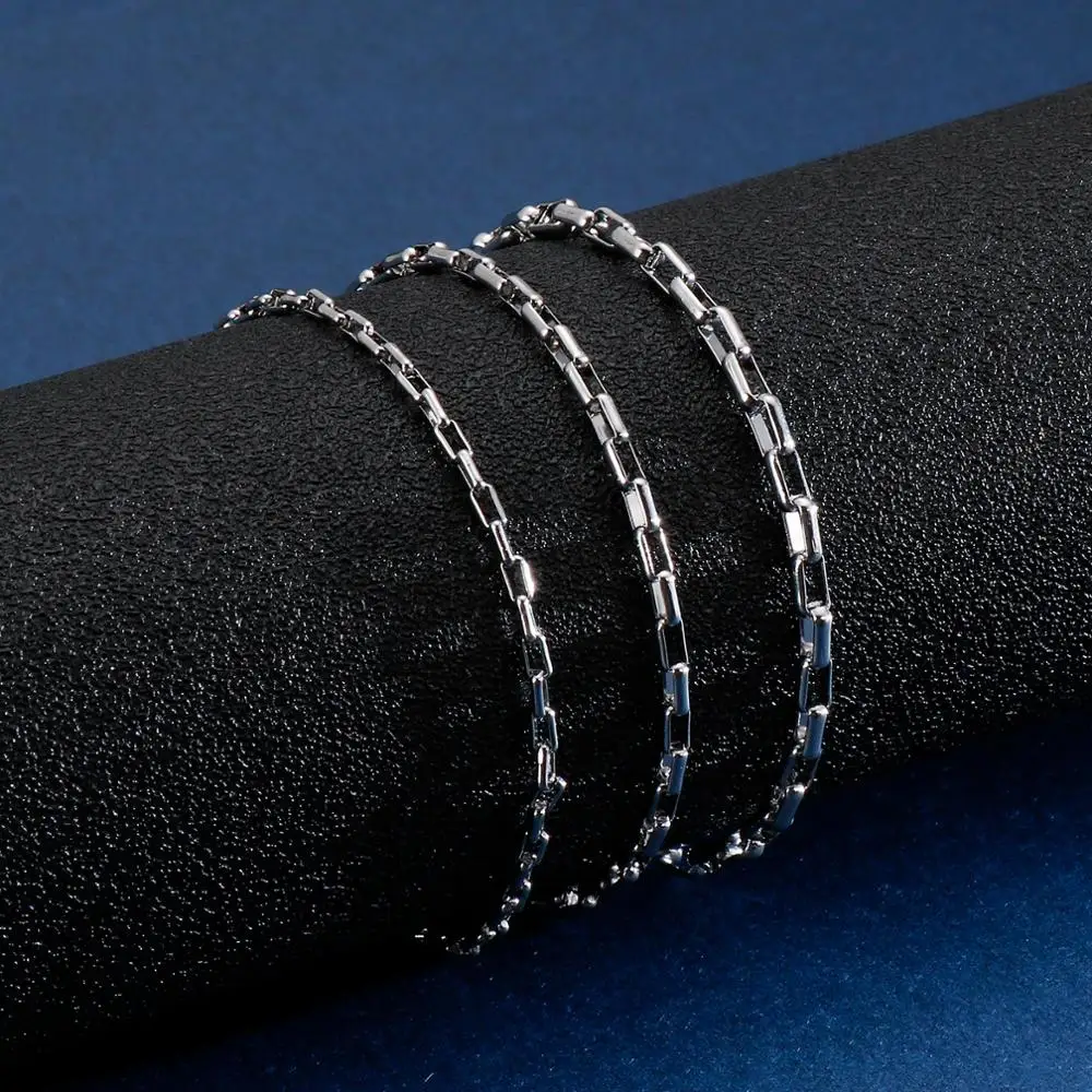 2/2.5/3mm Simple Link Chain Bracelet For Men Boys Stainless Steel Daily Deco Jewelry