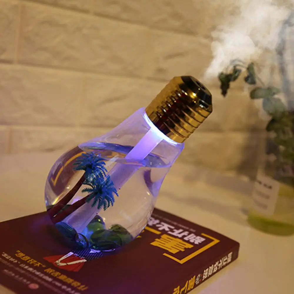 Creative USB Ultrasonic Humidifier ไฟ LED กลางคืน Light Mini เครื่องพ่นอโรมา Aromatherapy Mist Maker ขวดสำหรับ Home
