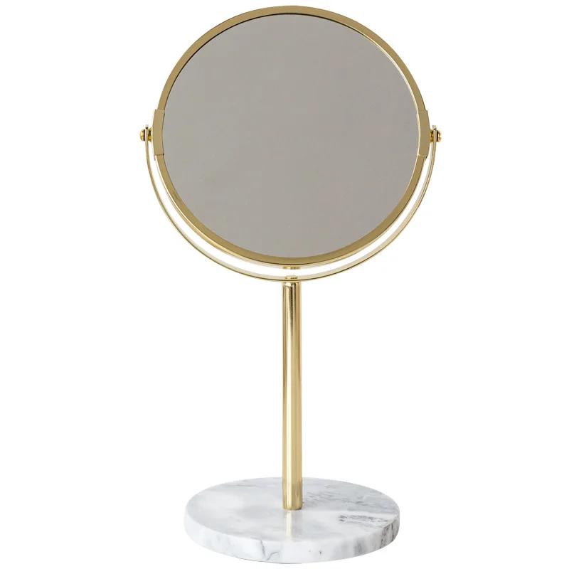 Máy Tính Để Bàn Vanity Mirror Di Động 360 Độ Xoay Tròn Nhỏ Gương Đứng Đá Cẩm Thạch HD 2 Mặt Gương Gương Cho phòng Ngủ