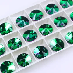 16mm K5 Glass Rivoli Sew On Rhinestones Applique Strass Crystal Flatback Sewing Rhinestone For Needlework Clothes Dress Shoes