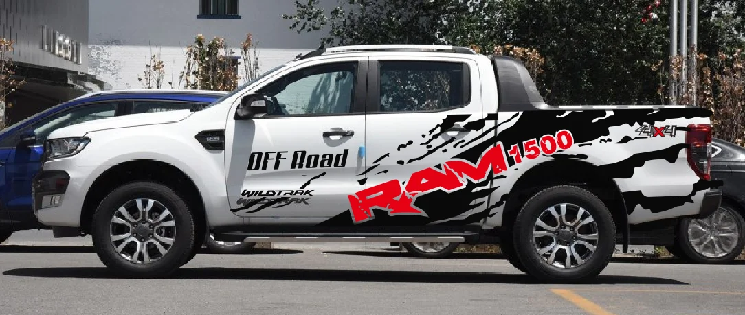 Pickup Rear Bed Side Stickers For Dodge RAM 1500 2500 Rebel Truck Graphics Brand Sport Decor Decals Vinyl Cover Auto Accessories