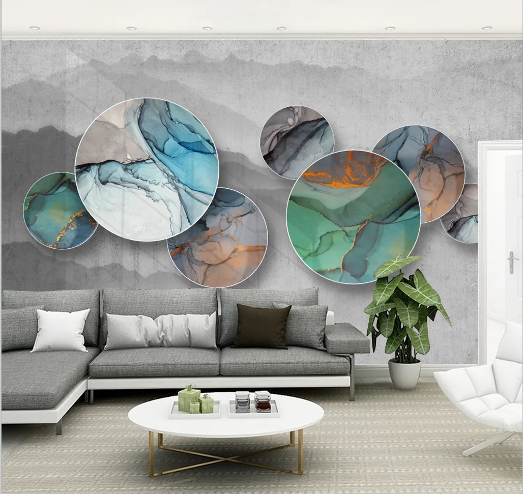 beibehang Customized Modern 3D Stereo Disc New Chinese Landscape Painting TV Background Wallpaper wall papers home decor