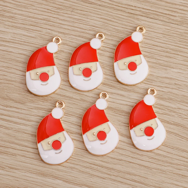 10 stücke Mix Emaille Weihnachten Charms für Schmuck Machen Santa Claus Baum Handschuhe Charms Anhänger für DIY Halsketten Ohrringe Geschenke – Detail 20