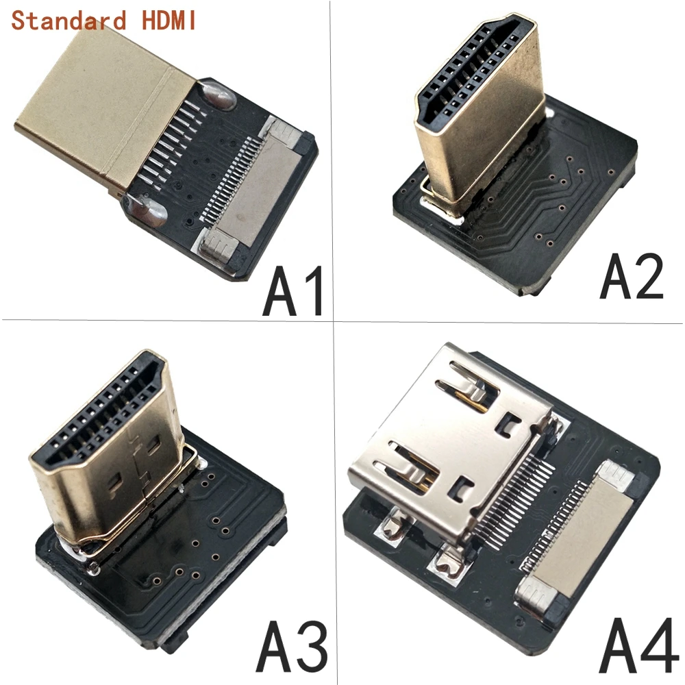 Compatible con HD hembra a Micro HDTV tipo D arriba abajo FPV FPC ángulo macho hembra codo HDTV Cable plano FPC para GH4 GoPro BMPCC A5000